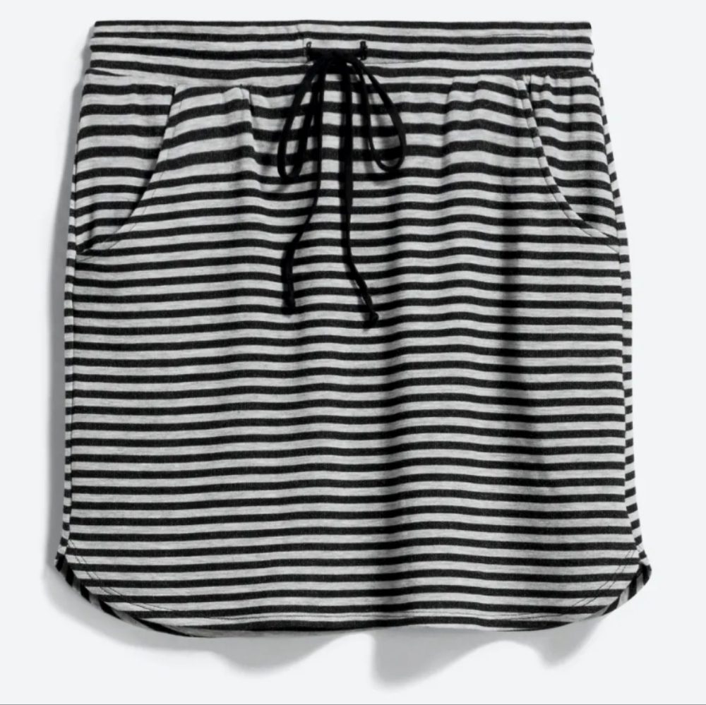 Renee C. Black and White Tie Front Mini Skirt